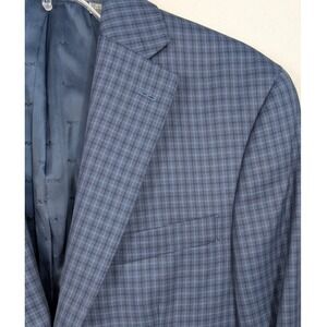 Michael Kors‎ Mens Blue Plaid Two Button Blazer Jacket Size 36R